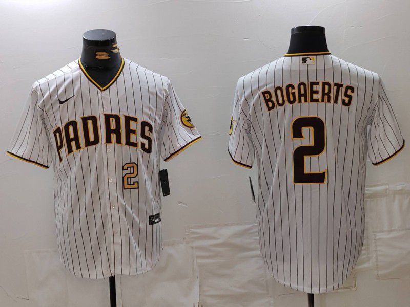 Men San Diego Padres #2 Bogaerts White Stripe Game 2024 Nike MLB Jersey style 3->san diego padres->MLB Jersey